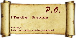 Pfendler Orsolya névjegykártya
